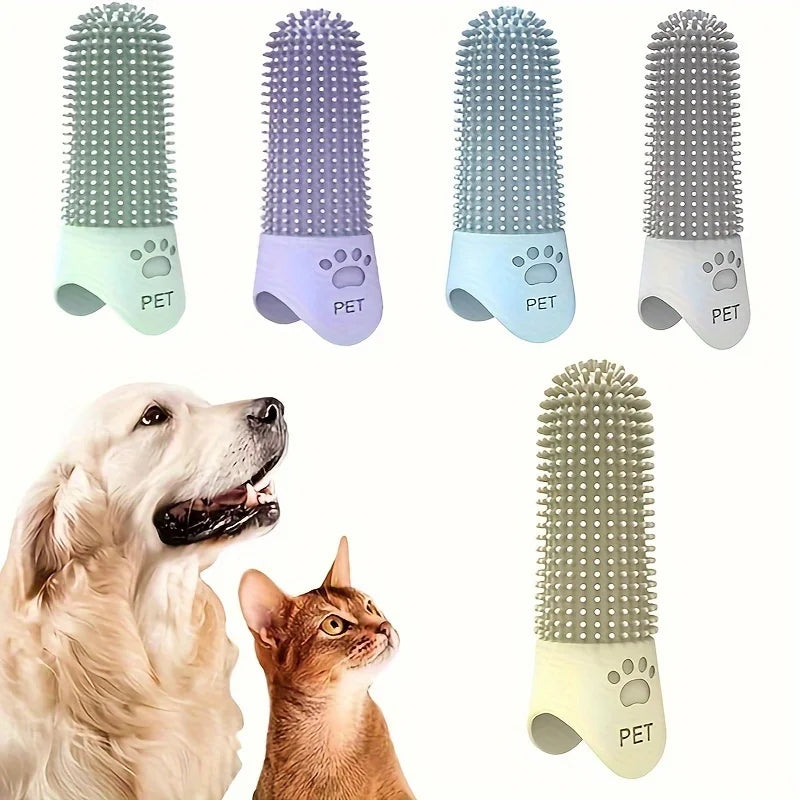 PetSmile 360° – Escova de Dedo de Silicone para Higiene Bucal de Cães e Gatos