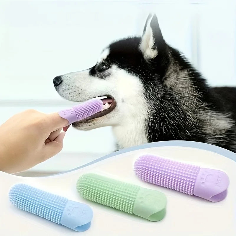 PetSmile 360° – Escova de Dedo de Silicone para Higiene Bucal de Cães e Gatos