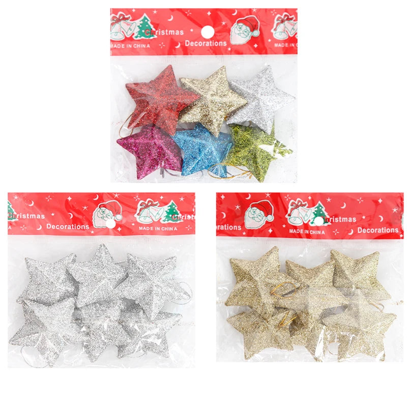 StarGlow – Ornamento Estrela com Glitter para Árvore de Natal