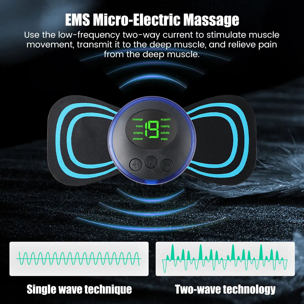 Massageador Elétrico Portátil-Mini portátil ems pescoço massageador elétrico maca de pescoço para alívio da dor muscular cervical e ombro relaxamento massagem remendo