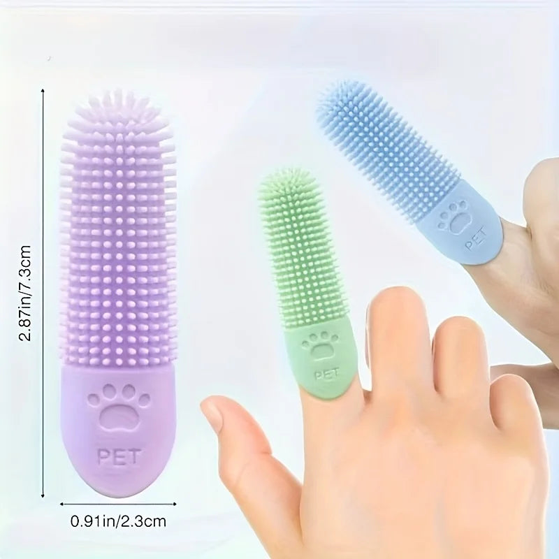 PetSmile 360° – Escova de Dedo de Silicone para Higiene Bucal de Cães e Gatos